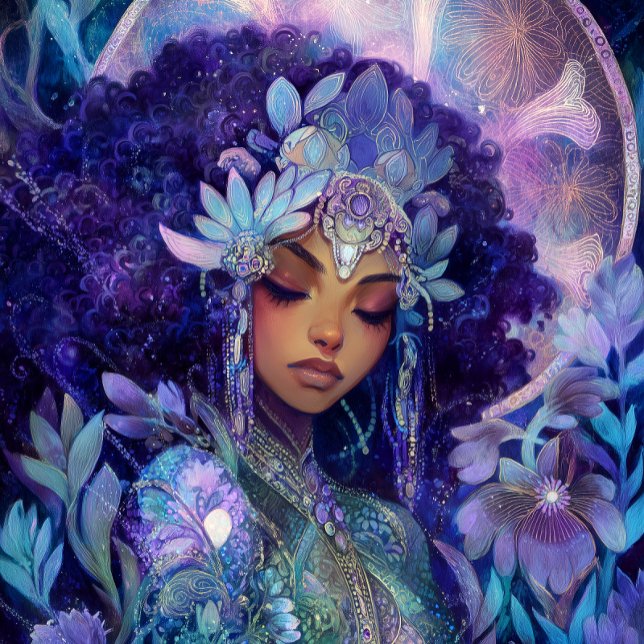 Poster Fantasy Art Black Girl Black Queen Goddess (Créateur téléchargé)