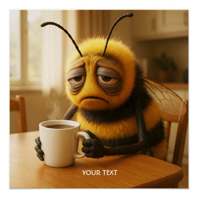 Poster Fantasy Cute Very Tired Bee (Devant)
