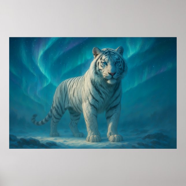 Poster Fantasy White Tiger – Mystic Aura Series | ManJian (Devant)