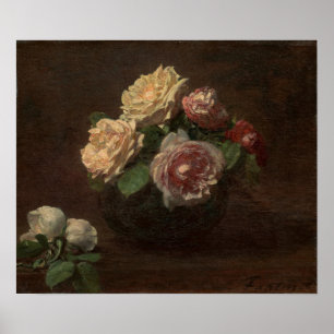 Poster Fantin-Latour - Roses dans un bol