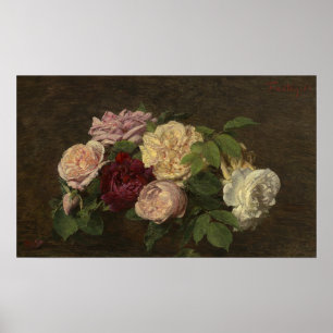 Poster Fantin-Latour - Roses De Nice Sur Une Table A