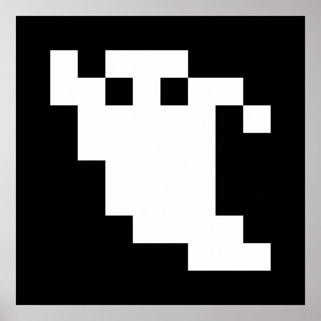 Poster Fantôme à 8 bits pour pixels (Devant)