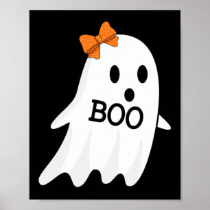 Poster Fantôme Avec Bow Boo Costume Halloween Pour Filles