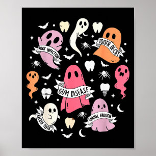 Poster Fantôme de dentiste Soky Halloween Hygiéniste dent