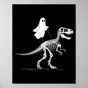 Poster Fantôme de Halloween Dinosaure Squelette T Rex Fu