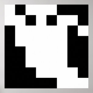 Poster Fantôme de pixel 8 bits