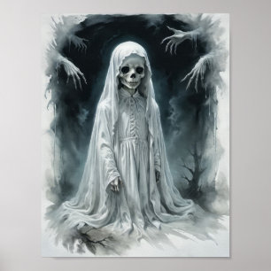 Poster Fantôme de squelette d'enfant maudit