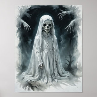 Poster Fantôme de squelette d'enfant maudit