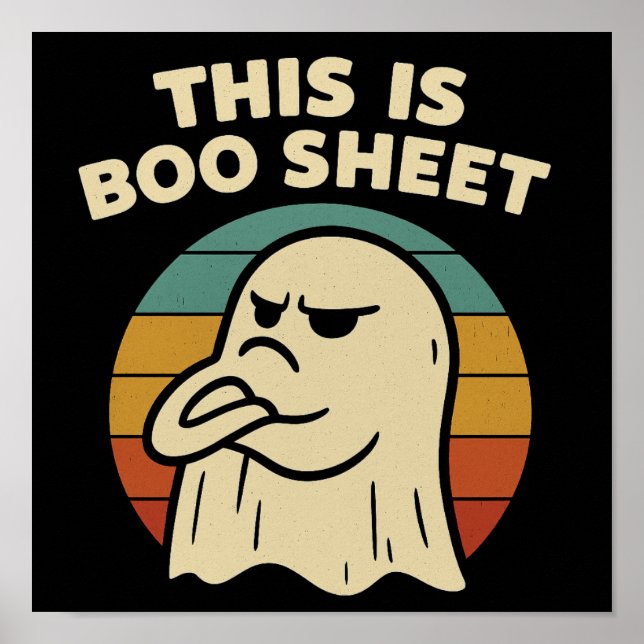 Poster Fantôme drôle "This Is Boo Sheet" Halloween rétro (Devant)