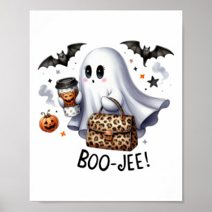 Poster Fantôme Halloween Éffrayant Boom Automne Halloween
