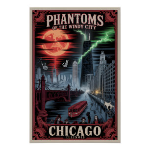 Poster Fantômes de la ville venteuse Chicago horreur voya