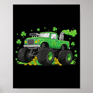 Poster Farce de camion monstre chanceux pour la st patric