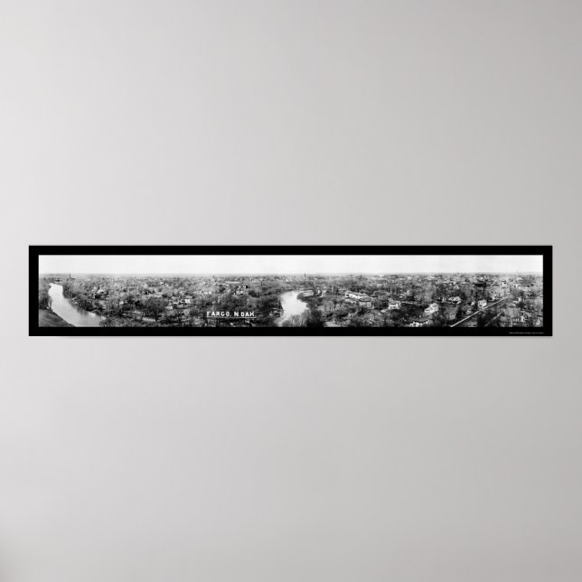 Poster Fargo, Dakota du Nord Photo panoramique 1921 (Devant)
