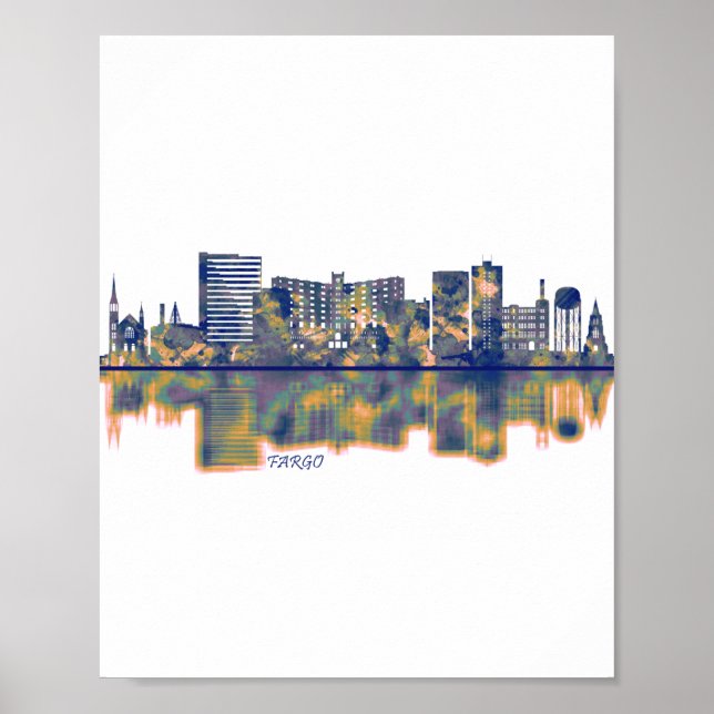 Poster Fargo Skyline (Devant)