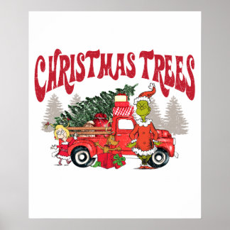 Poster farm fresh christmas trees grinch