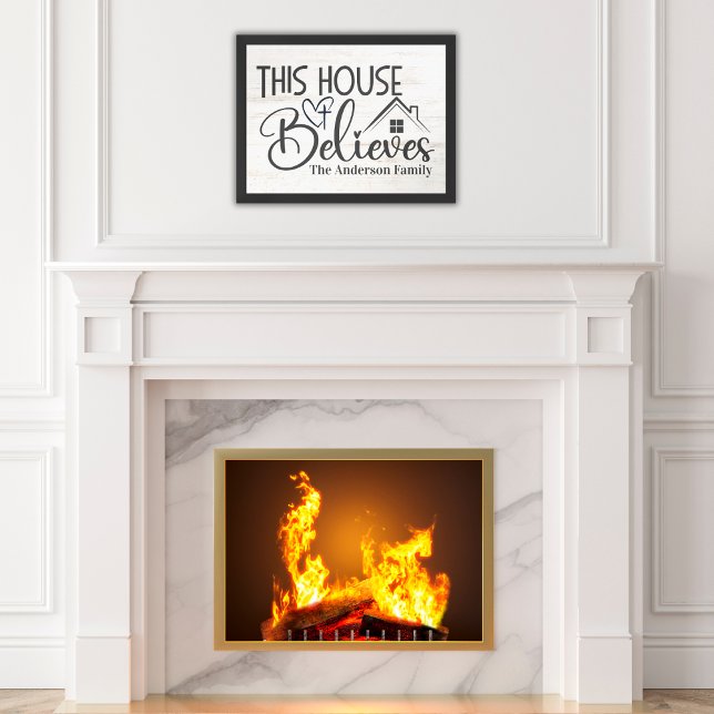 Poster Farmhouse moderne 'Cette Maison Croit' Personnalis (Modern Farmhouse 'This House Believes' Custom Poster)