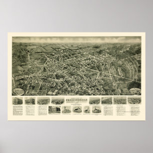 Poster Farmingdale, NY Carte panoramique - 1925