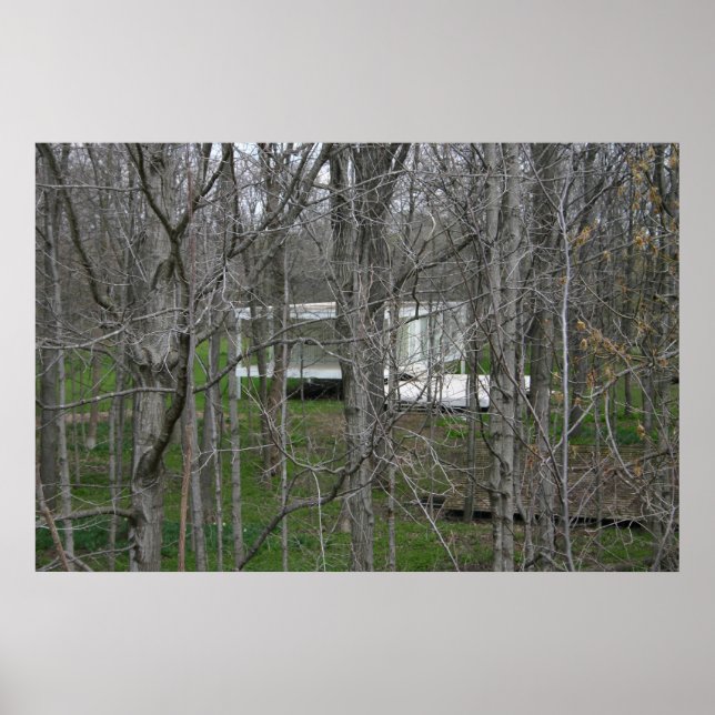 Poster Farnsworth House, Woods (Devant)