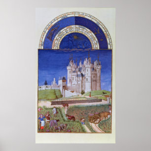 Poster Fascimile of September: harvesting grapes