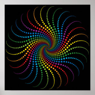 Poster Fascinante spirale arc-en-ciel
