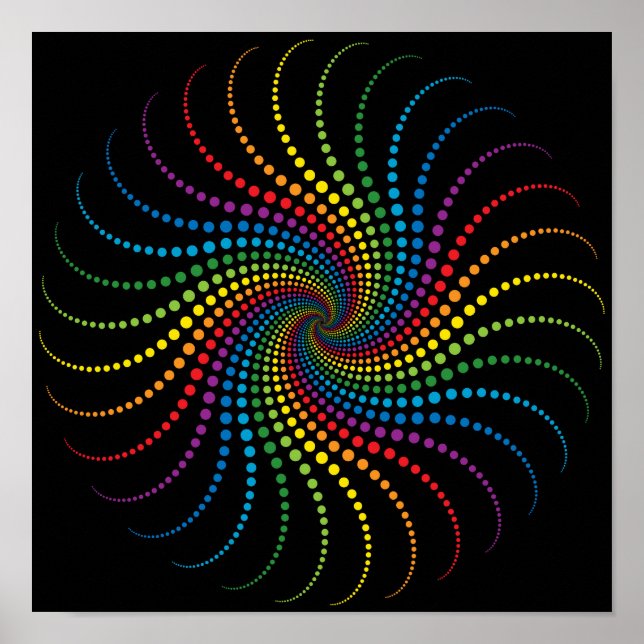 Poster Fascinante spirale arc-en-ciel (Devant)