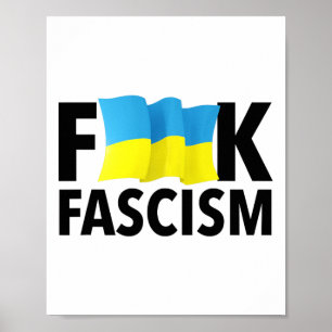 Poster Fascisme - Censuré avec le drapeau ukrainien 