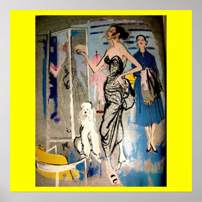 Poster Fashion Glamor 1950's Print (Devant)