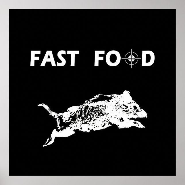Poster Fast Food Boar Chasse chasse chasseur fun (Devant)