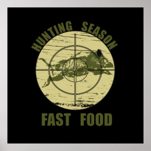 Poster Fast Food Boar drôle Chasse chasse chasse chasseur