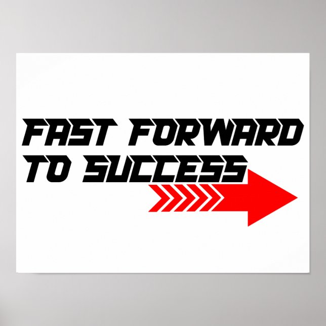 Poster Fast Forward – Bold Red Motivation Quote Design (Devant)