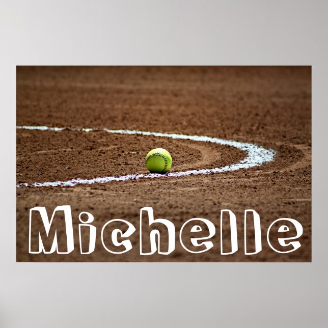 Poster Fastpitch Softball Player Personnalisé Nom/Texte P (Devant)