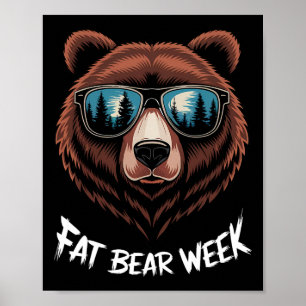 Poster Fat Bear Week Retro Bear Sungles Nature Loisirs