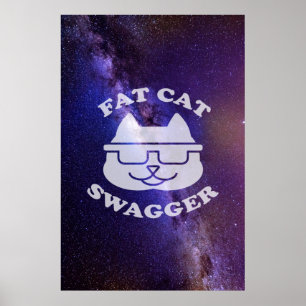 Poster Fat Cat Swagger - Galaxy Edition