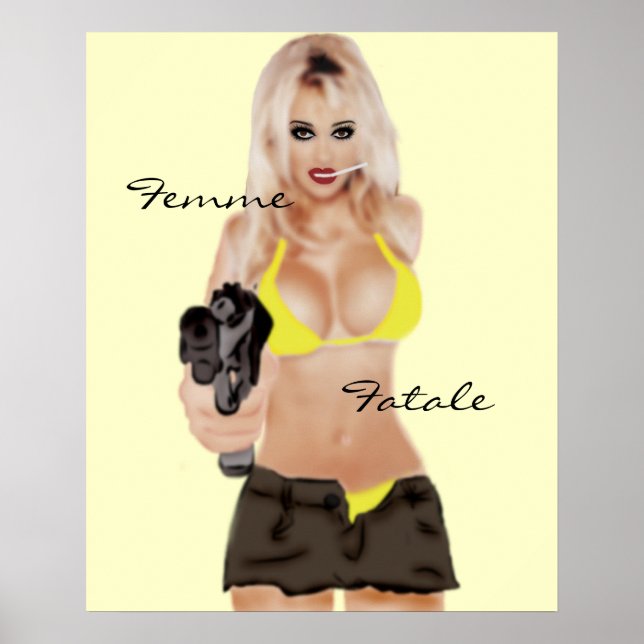 Poster Fatale de Femme Blonde Dangereuse (Devant)