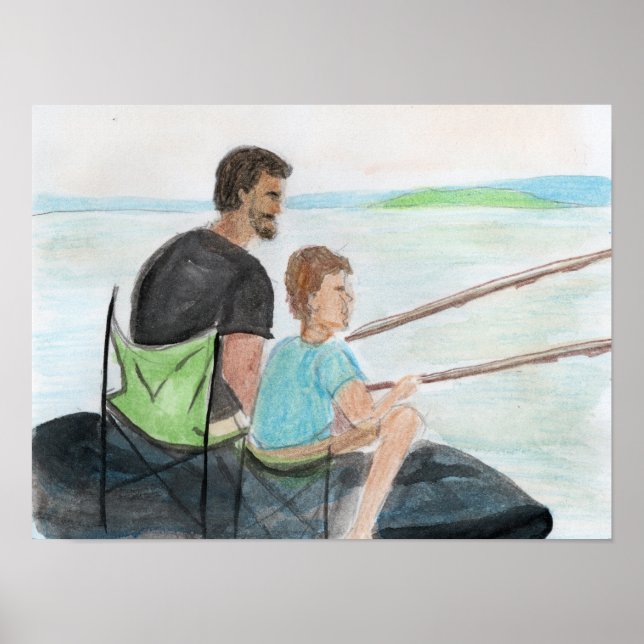 Poster Father and Son Fishing (Devant)