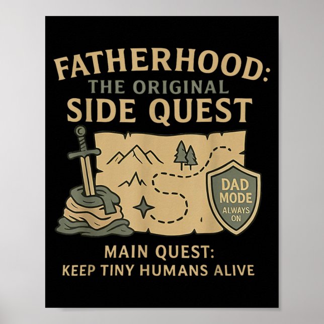 Poster Fatherhood The Original Side Quest Dad Mode  (Devant)