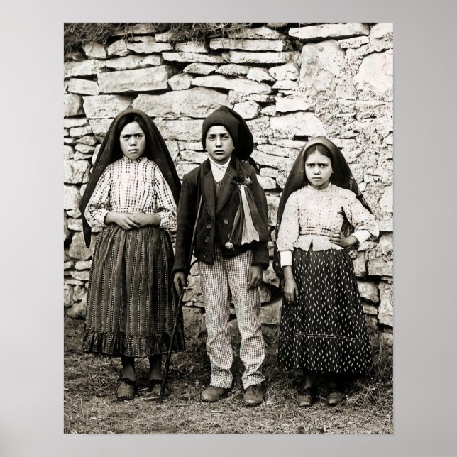 Poster Fatima Children Lucia Francisco et Jacinta (Devant)