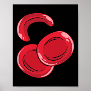 Poster Faucille Rouge Cellule de sang Faucille Sensibilis