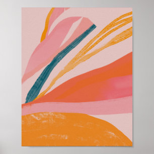 Poster Faune Abstraite - Tangerine & Pêche Tone