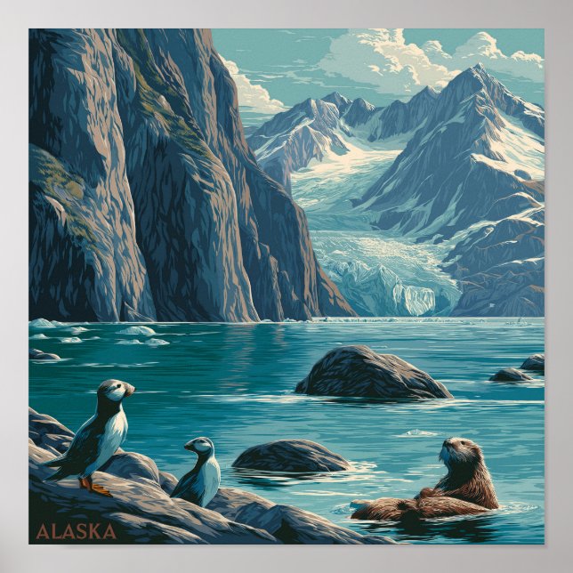 Poster Faune côtière d'Alaska (Devant)