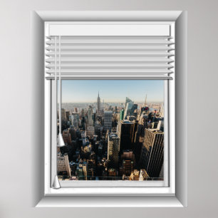 Poster fausse vue de fenêtre de 3D New York City