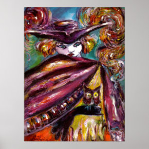 Poster FAUST / Mysterious Mask with Tricorn and Owl