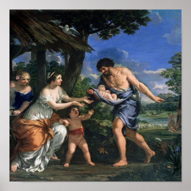 Poster Faustulus confiant Romulus et Remus (Devant)
