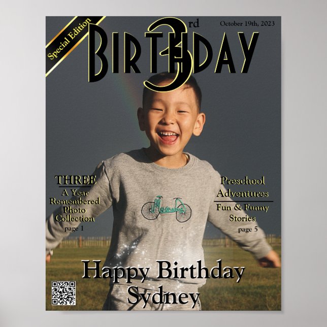 Poster Faux 3e anniversaire de la couverture du magazine (Devant)