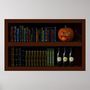 Poster Faux Book Shelf Haunted House