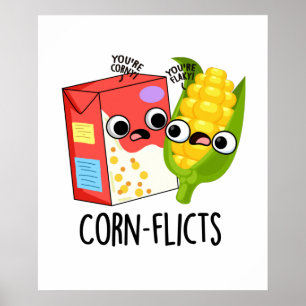 Poster Faux de maïs Funny Cornflake Corn Pun
