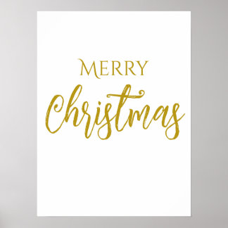 Poster Faux-Gold Foil Joyeux Noël chic