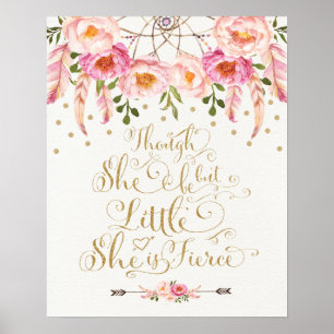 Poster Faux Gold & Pink Nursery Art Boho Calligraphy
