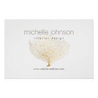 Faux Gold Sea Fan Corail Concepteur intérieur Blan