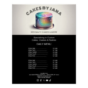 Poster Faux Holographic Rainbow Parties scintillant boula